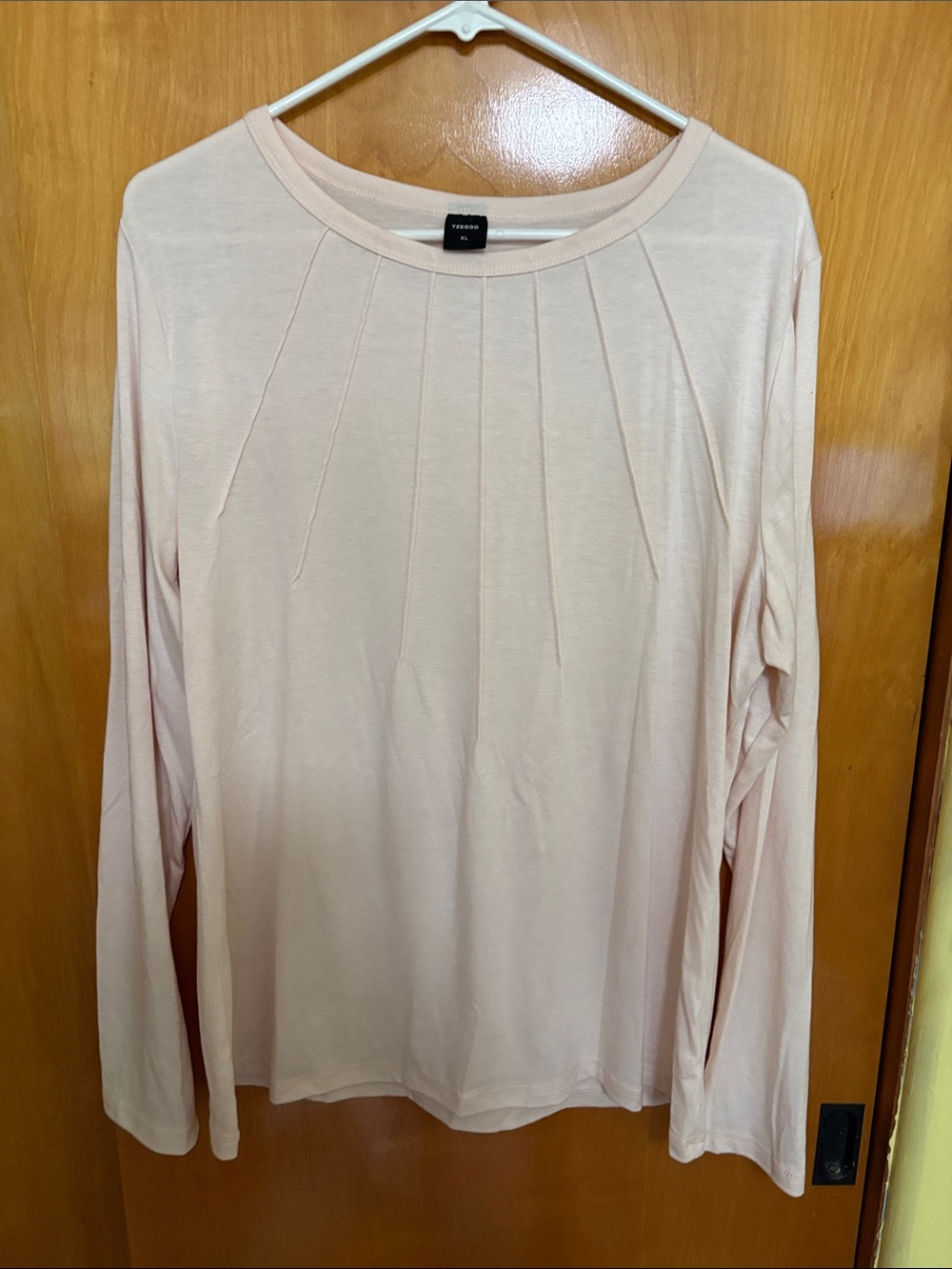 Unlisted Pale Blush Long Sleeve Pleated Front Top